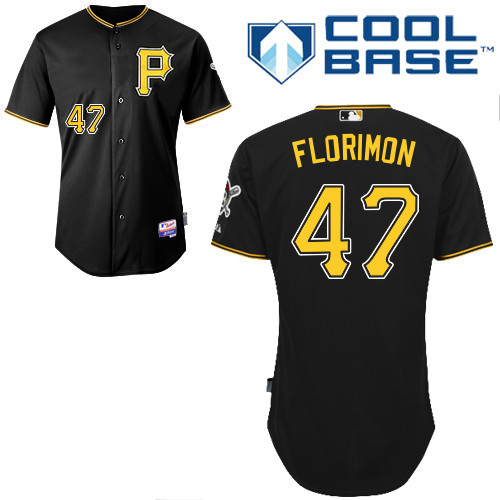 Pedro Florimon #47 MLB Jersey-Pittsburgh Pirates Men's Authentic Alternate Black Cool Base Baseball Jersey